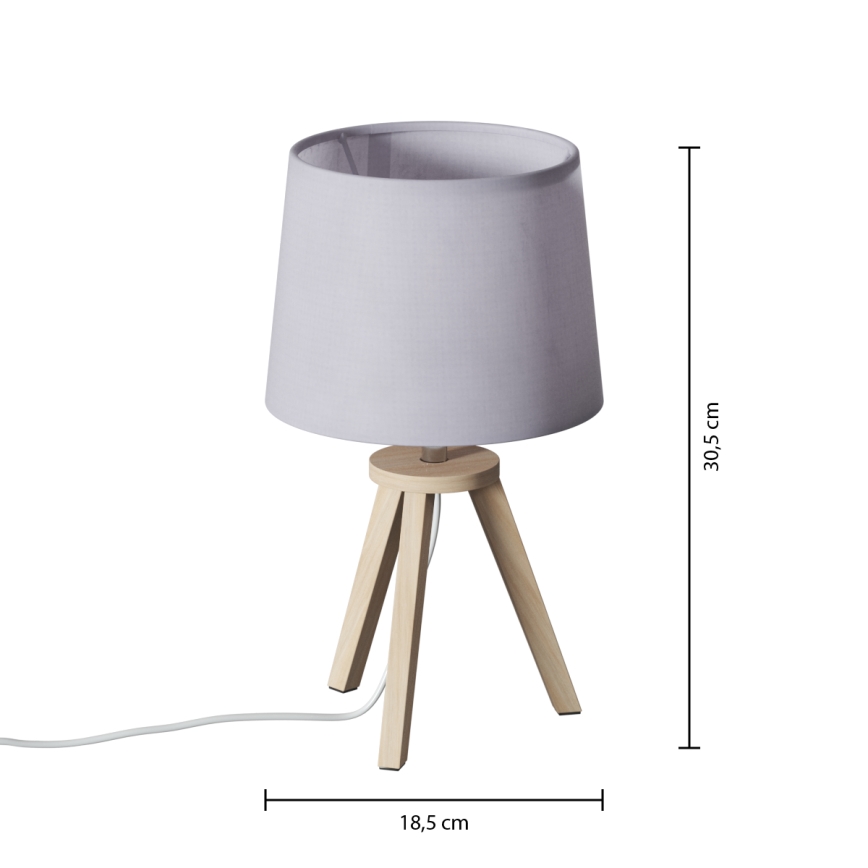 Atmosphera - Stona lampa TRIPOD 1xE14/40W/230V borovina/siva
