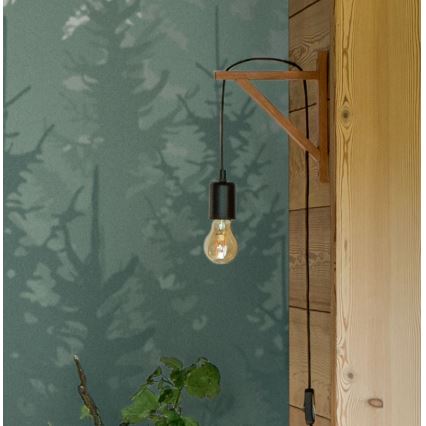 Atmosphera - Zidna svetiljka WILD 1xE27/25W/230V borovina