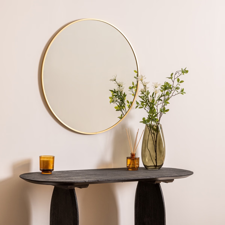 Atmosphera - Zidno ogledalo ALICE, prečnika 70 cm, zlatno