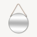 Atmosphera - Zidno ogledalo EDEN, prečnika 38 cm, srebrne boje