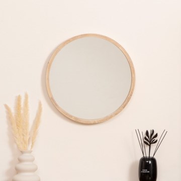 Atmosphera - Zidno ogledalo OLAV, prečnik 52 cm, od paulovnije