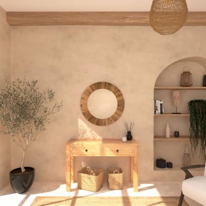 Atmosphera - Zidno ogledalo PAMELA prečnika 83 cm, dekor jela