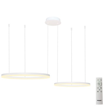 Azzardo AZ4977 - LED prigušiva luster na sajli HALO LED/90W/230V, bela, sa daljinskim upravljačem