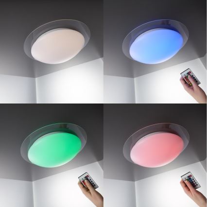 B.K.Licht BKL1025 - LED RGB prigušiva plafonsko svetlo za kupatilo ASKELLA LED/12W/230V IP44 + daljinski upravljač