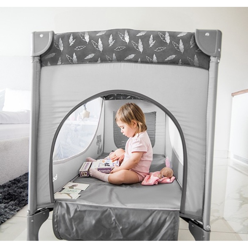 BabyOno - Putni krevetić BASIC sivi