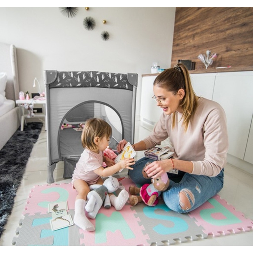 BabyOno - Putni krevetić BASIC sivi