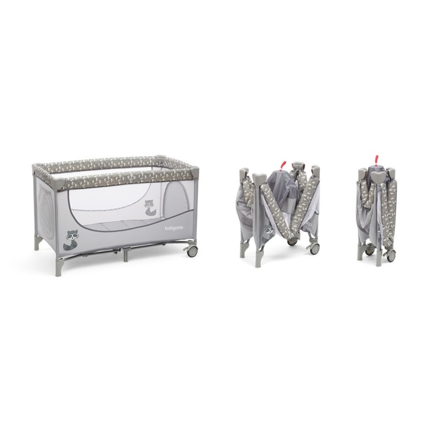 BabyOno - Putni krevetić BASIC sivi