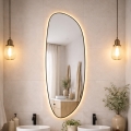 Baltica Design - LED kupatilsko zidno ogledalo sa pozadinskim osvetljenjem STONE FLUID LED/15W/230V 2700K 155x50 cm IP65 crna