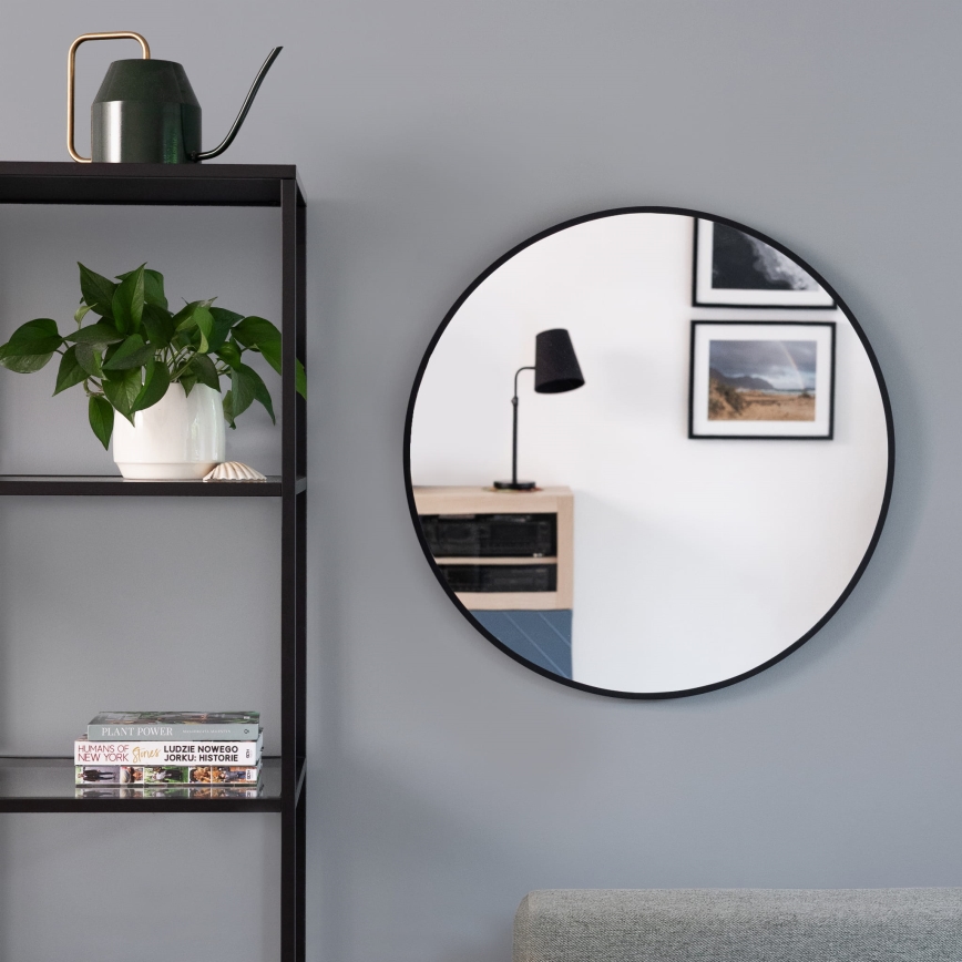 Baltica Design - LED zidno ogledalo za kupatilo sa pozadinskim osvetljenjem BRIGHT LED/15W/230V 4500K prečnik 80 cm IP65 crna