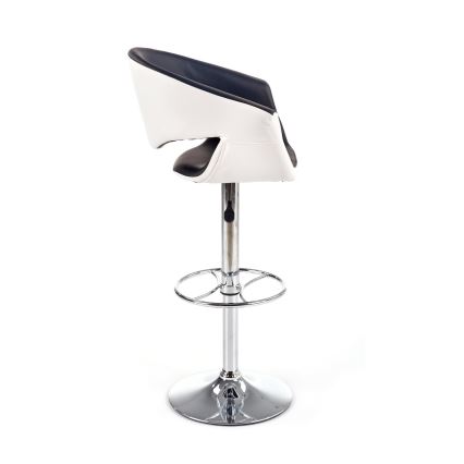 Barska stolica 115x60 cm bela/crna/sjajni hrom