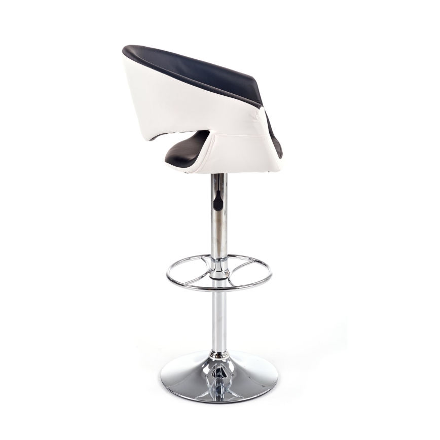 Barska stolica 115x60 cm bela/crna/sjajni hrom