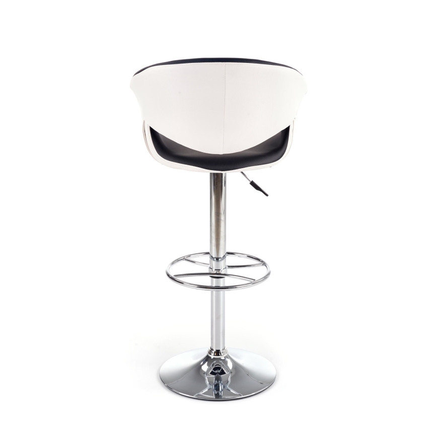 Barska stolica 115x60 cm bela/crna/sjajni hrom