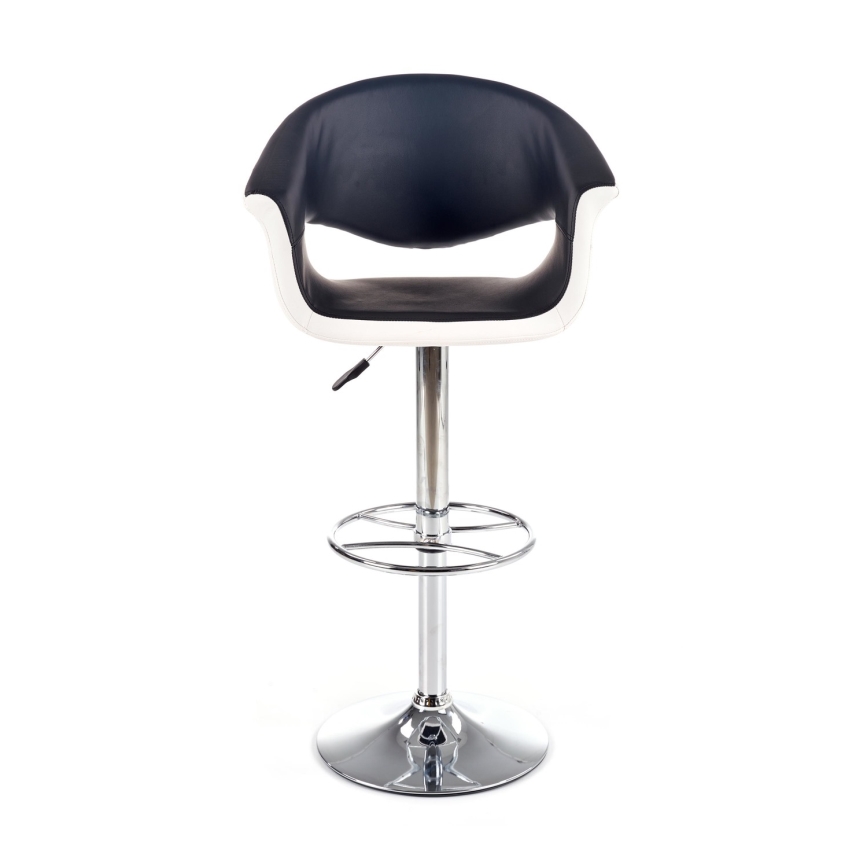 Barska stolica 115x60 cm bela/crna/sjajni hrom