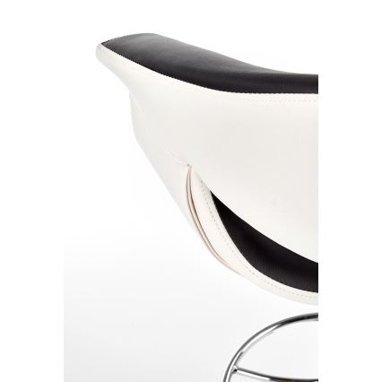 Barska stolica 115x60 cm bela/crna/sjajni hrom