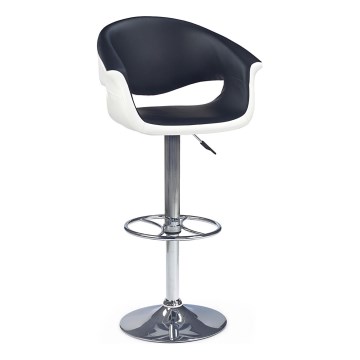 Barska stolica 115x60 cm bela/crna/sjajni hrom