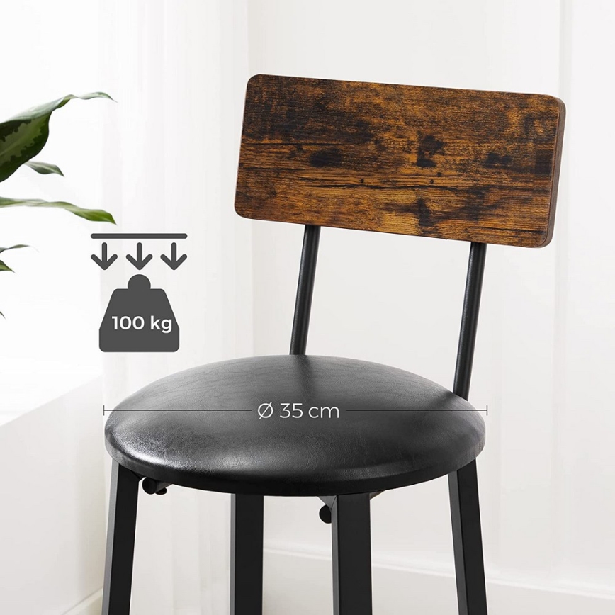 Barska stolica AVEN 2 kom braon/crna