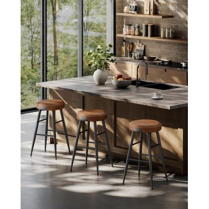 Barska stolica LIOR, set od 2 kom, braon/crna