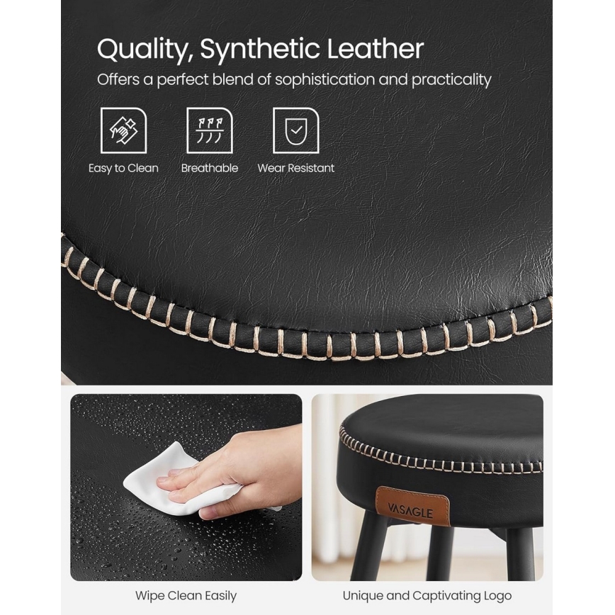 Barske stolice LIOR, 2 kom., crne