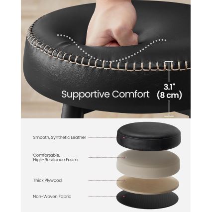 Barske stolice LIOR, 2 kom., crne