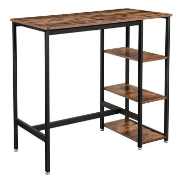 Barski sto sa policama BARTIS braon/crna