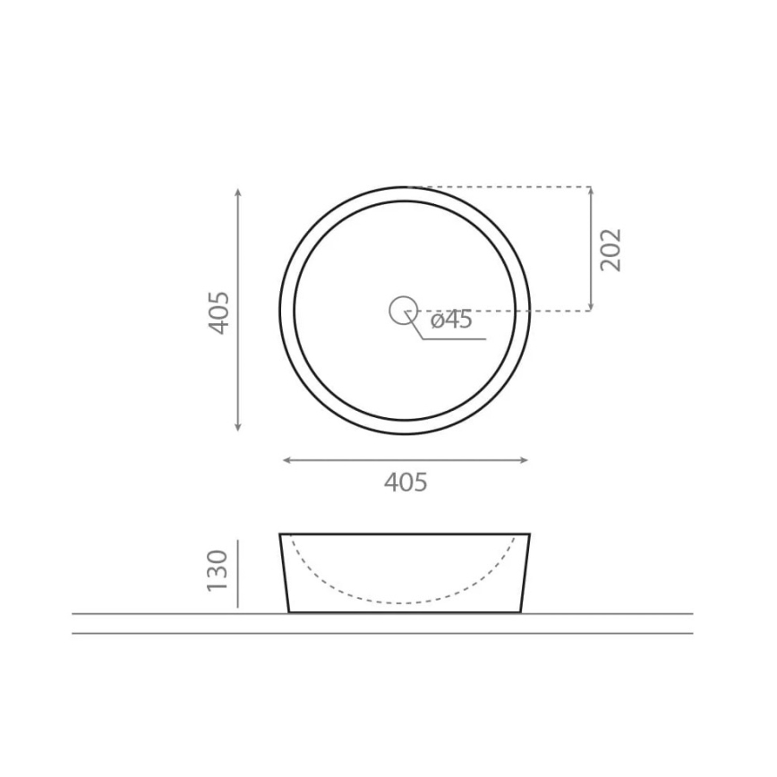 Bathco 00307 - Umivaonik za ploču DUAL prečnika 40,5 cm kamen/bež