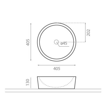 Bathco 00308 - Nadgradni umivaonik DUAL, prečnika 40,5 cm, kamen/siva