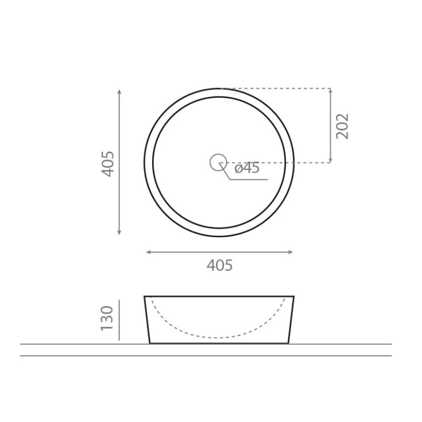 Bathco 00308 - Nadgradni umivaonik DUAL, prečnika 40,5 cm, kamen/siva
