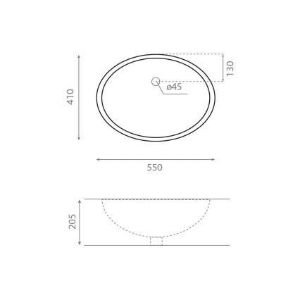 Bathco 0053 - Ugradni umivaonik ANCONA 55x41 cm porcelan/bela