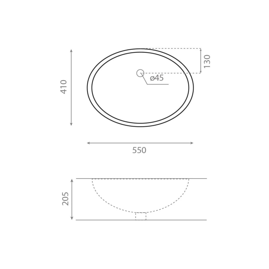 Bathco 0053 - Ugradni umivaonik ANCONA 55x41 cm porcelan/bela