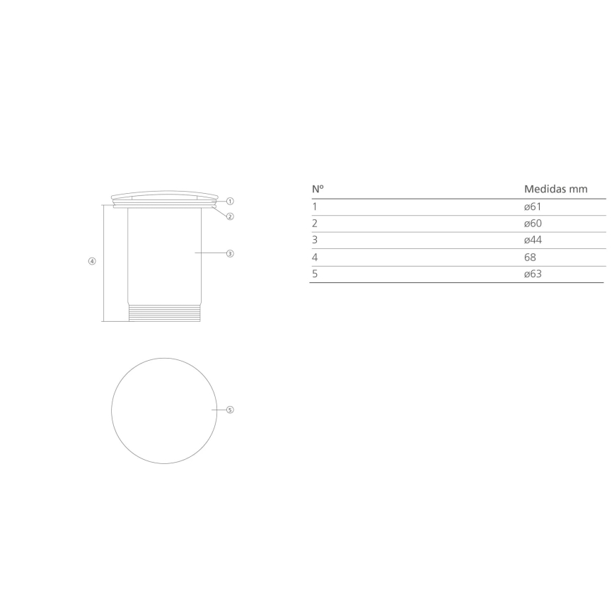 Bathco 0212MT - odliv za umivaonik bez preliva CLICK-CLACK, prečnik 6 cm, sjajni hrom/mat bela