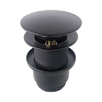 Bathco 0212NE - Umivaonički odliv bez preliva CLICK-CLACK, prečnika 6 cm, mat crne boje