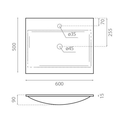 Bathco 0507 - Ugradni umivaonik MONACO 60x50 cm smola/bela