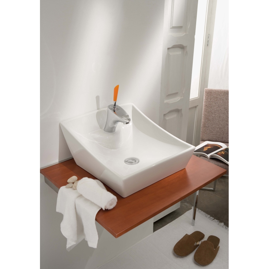 Bathco 4002 - Nadgradni umivaonik SORIA 40x41 cm, porcelan/bela