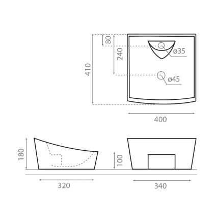 Bathco 4002 - Nadgradni umivaonik SORIA 40x41 cm, porcelan/bela