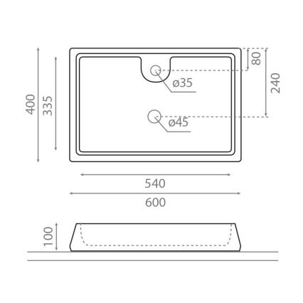 Bathco 4004 - Nadpultni umivaonik GALICIA 60x40 cm porcelan/bela