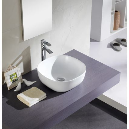 Bathco 4071 - Umivaonik za ugradnju na radnu ploču OLEA 41x41 cm porcelan/bela