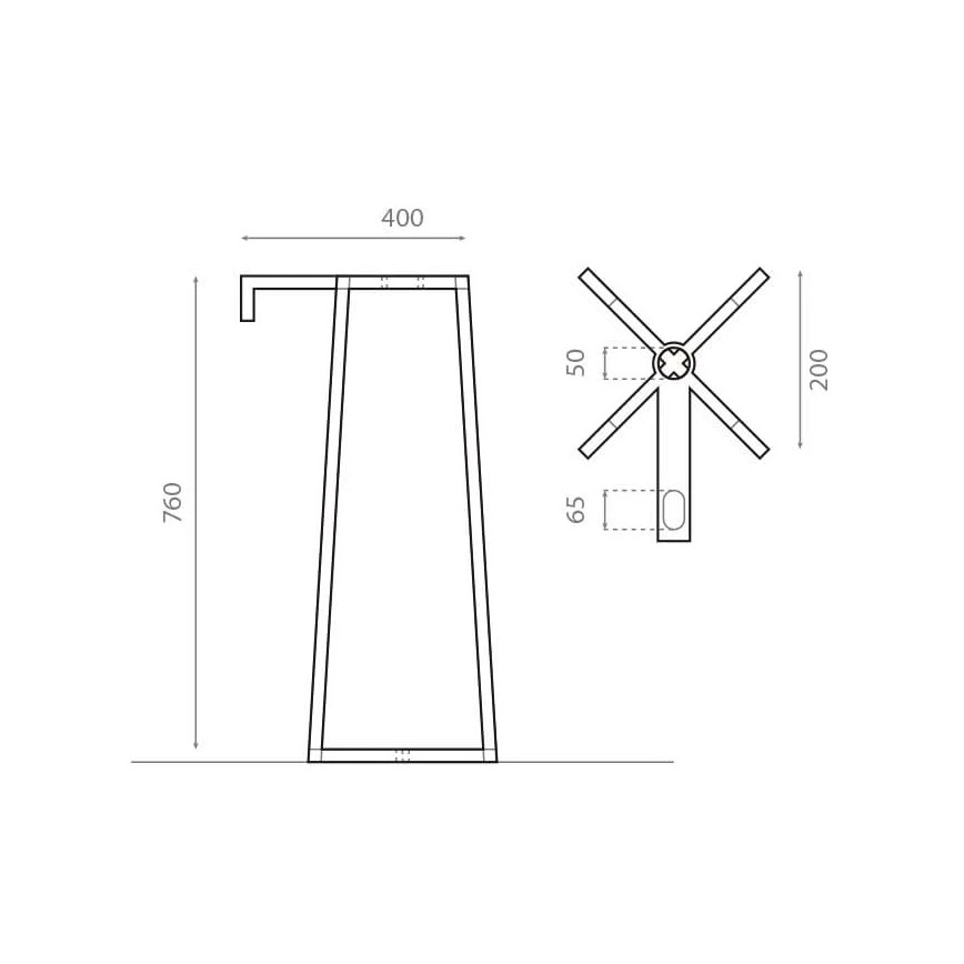 Bathco 8216 - Postolje za umivaonik VOLTA 76x40 cm čelik/sjajni hrom