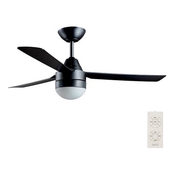 BAYSIDE 531018 - Plafonski ventilator MEGARA 2xE14/15W/230V, crni, prečnik 122 cm + daljinski upravljač