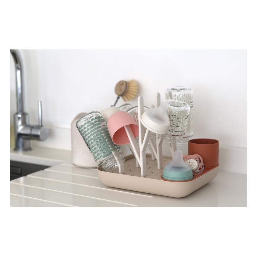 Beaba - Stalak za sušenje flaša bež/narandžasta