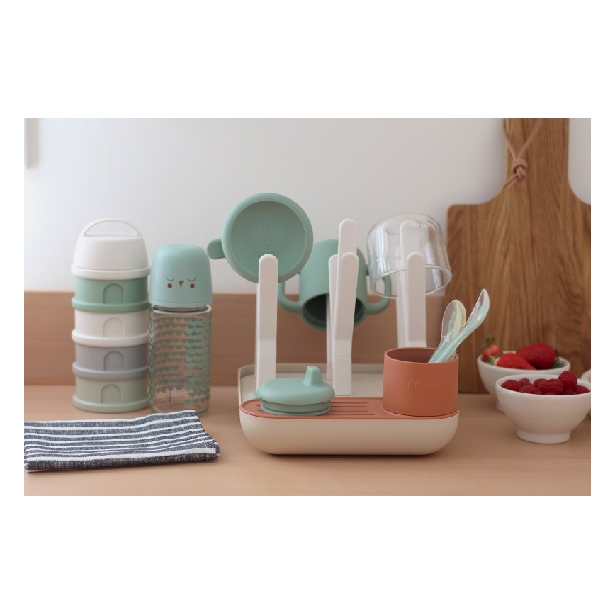 Beaba - Stalak za sušenje flaša bež/narandžasta