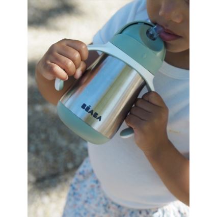 Beaba - Termoizolaciona čaša sa slamčicom 250 ml zelena