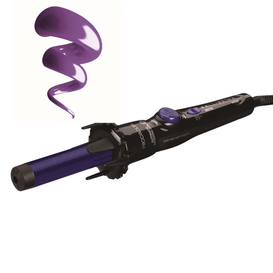 Bellissima 11307 - Rotirajući uvijač za kosu RICCI&CURL 230V crna/ljubičasta