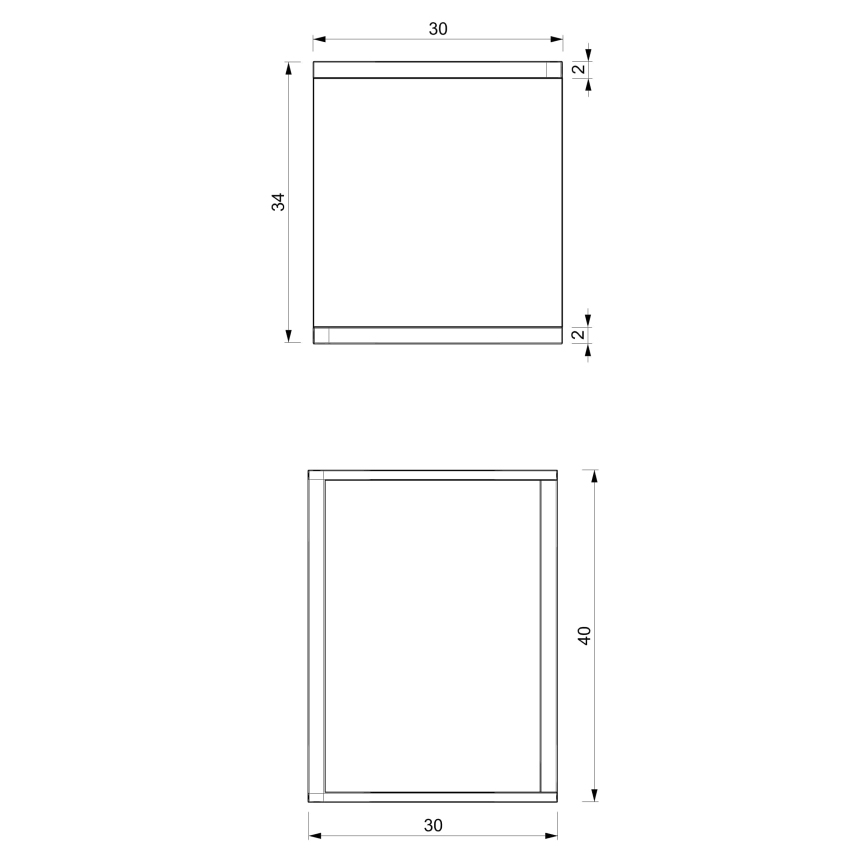 Beo stalak za cveće 40x30x34 cm