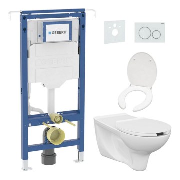 Bezbarijerska viseća WC šolja ETIUDA + WC sedište ETIUDA + taster za ispiranje SIGMA + podžbukni modul + izolaciona podloga