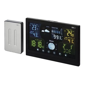 Bežična meteorološka stanica sa budilnikom 3xAAA/5V + 2xAAA crna