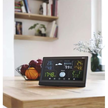 Bežična meteorološka stanica sa budilnikom 3xAAA/5V + 2xAAA crna