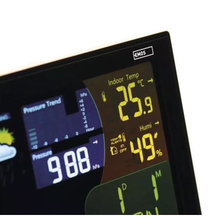 Bežična meteorološka stanica sa budilnikom 3xAAA/5V + 2xAAA crna