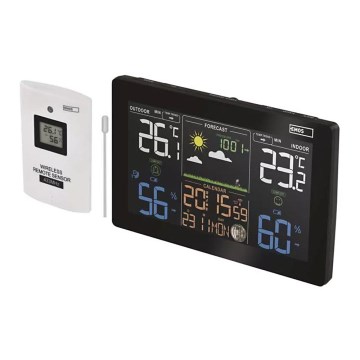 Bežična meteorološka stanica sa budilnikom 5V/3xAAA + 2xAAA crna