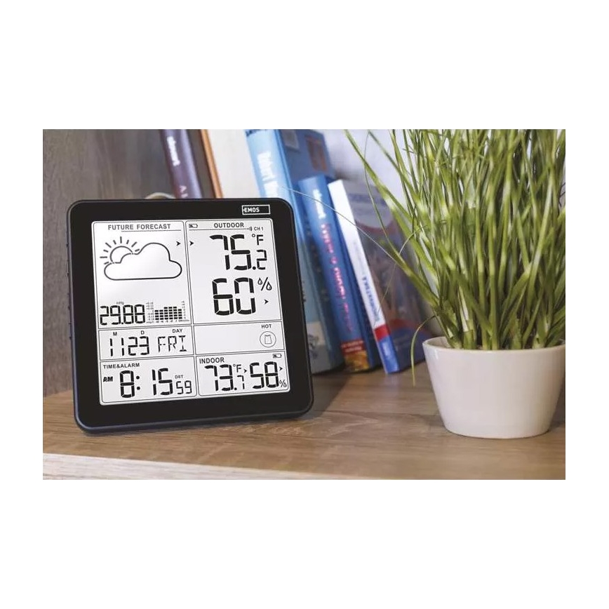 Bežična meteostanica sa budilnikom, 3xAA + 2xAAA, crna