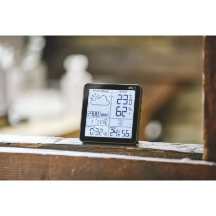 Bežična meteostanica sa budilnikom, 3xAA + 2xAAA, crna